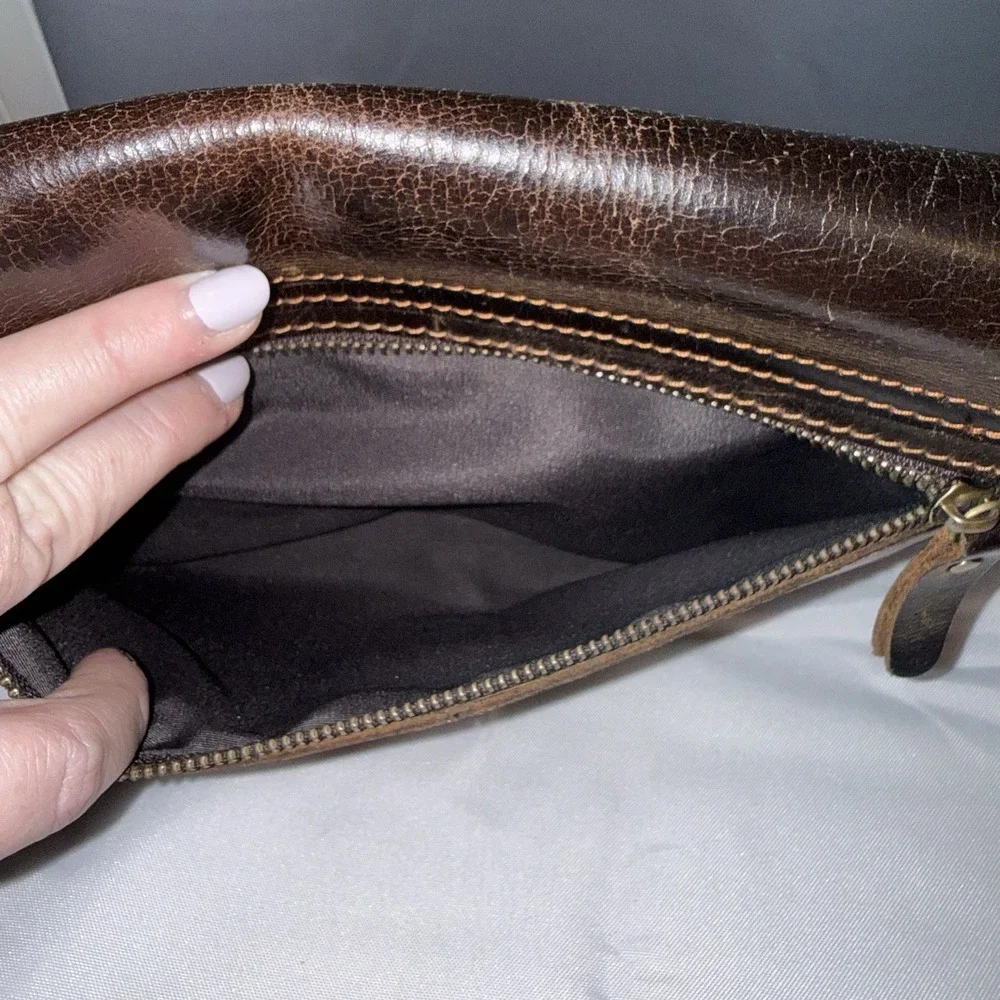 Unbranded Dark Brown Leather Shoulder Messenger Crossbody Bag Purse
